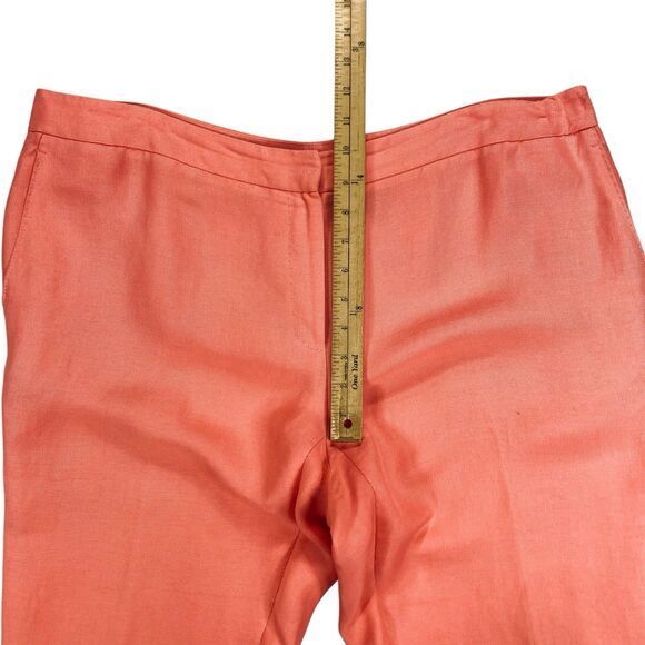 Dana Buchman Crop Pants Womens 16 Orange Linen Blend Lagen Look Classic Casual - Picture 11 of 14